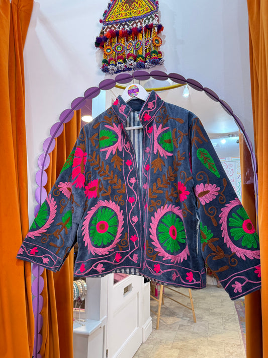 Velvet Suzani Duster Jacket