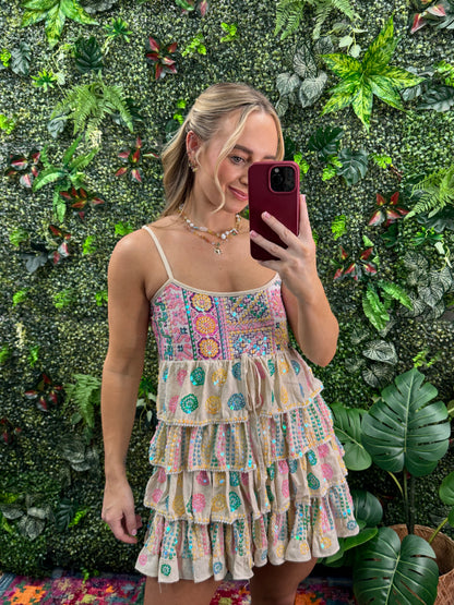 Gypsy Soul Cream Ruffle Dress - 1