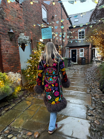 Vintage 70s Afghan Suzani Long Coat