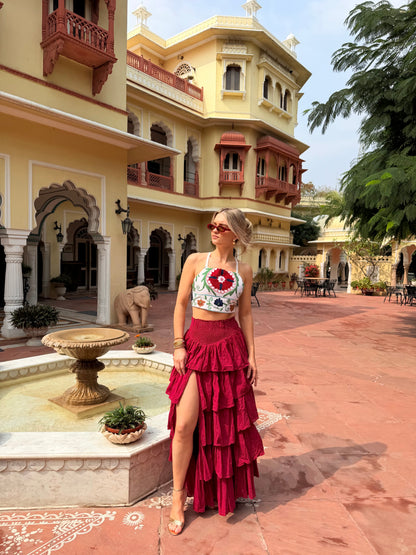 Bohemia Ruffle Maxi Skirt