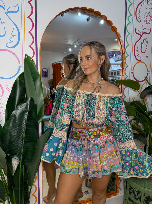 Gypsy Soul Embellished Top & Skirt Co Ord
