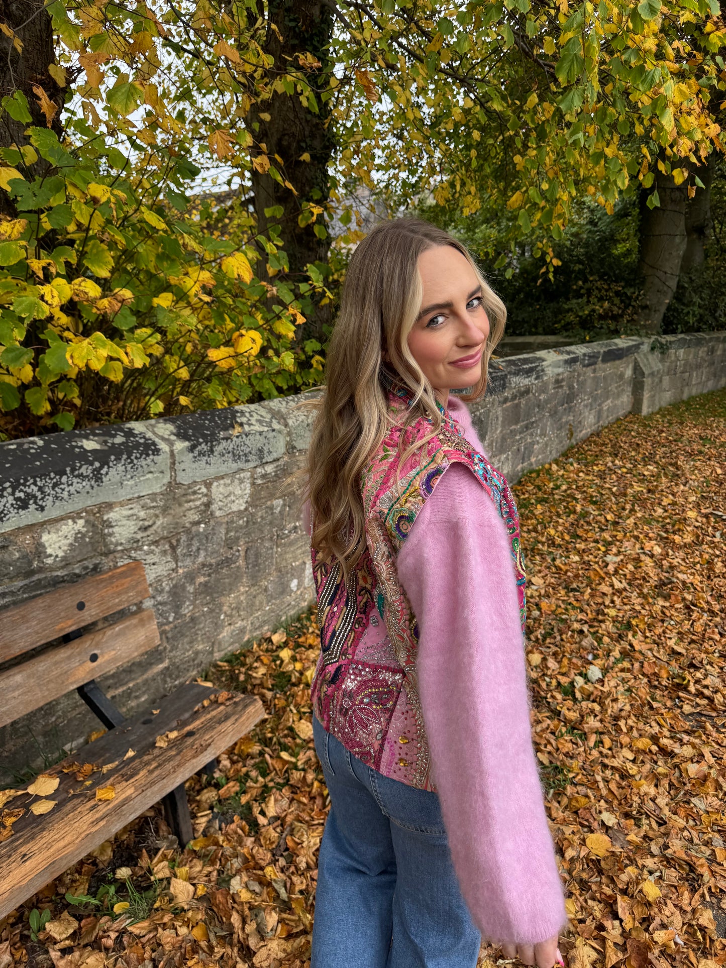 Tapestry Vintage Waistcoat - Pink