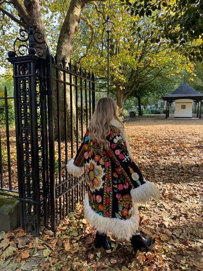 Vintage 70s Afghan Suzani Long Coat