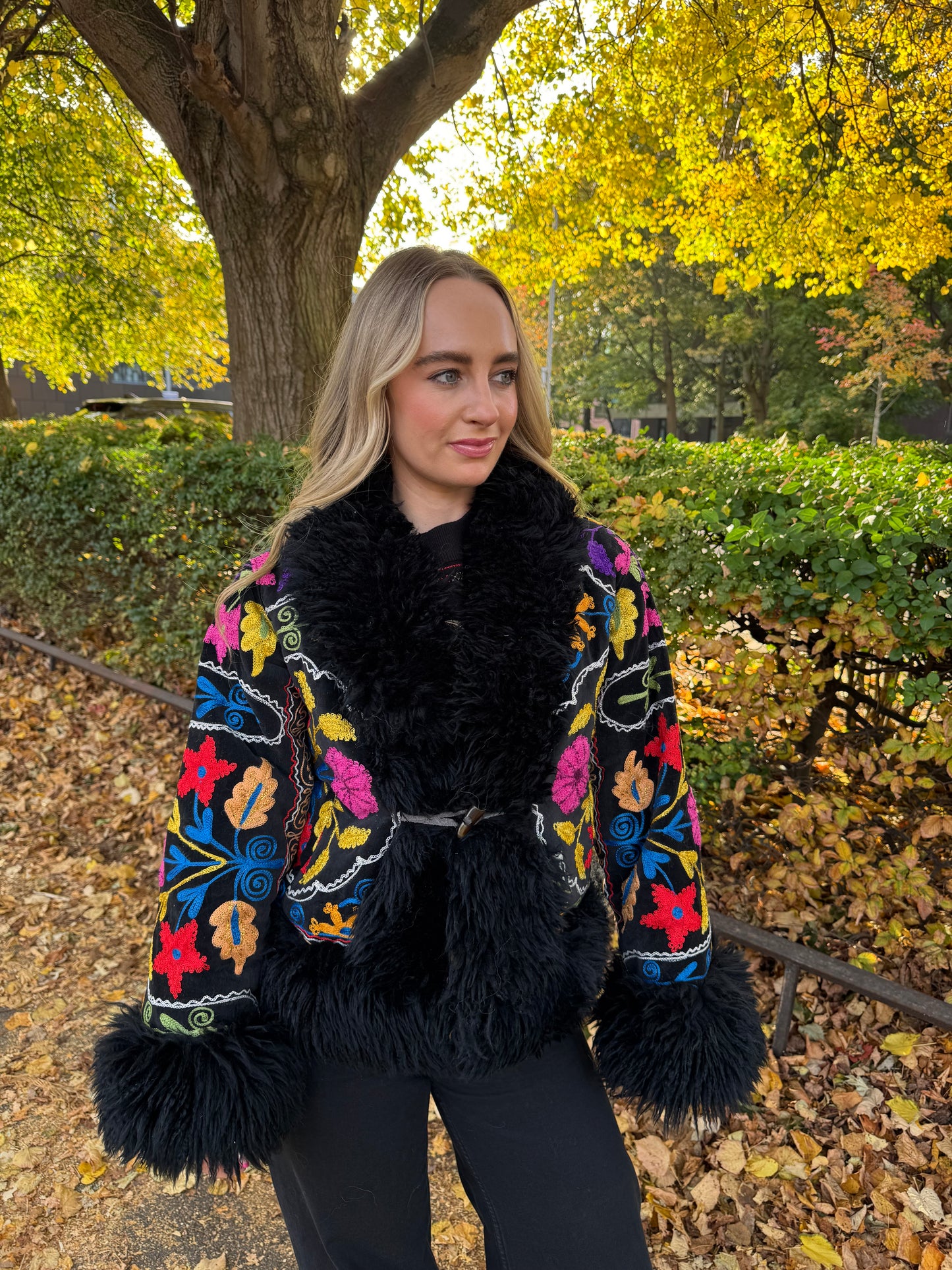 Vintage 70s Afghan Suzani Short Coat