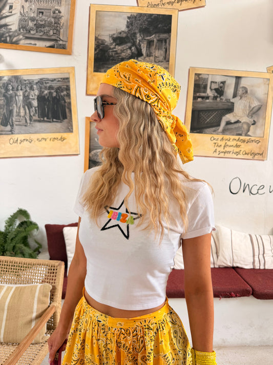 Yellow Bandana Headscarf/Top