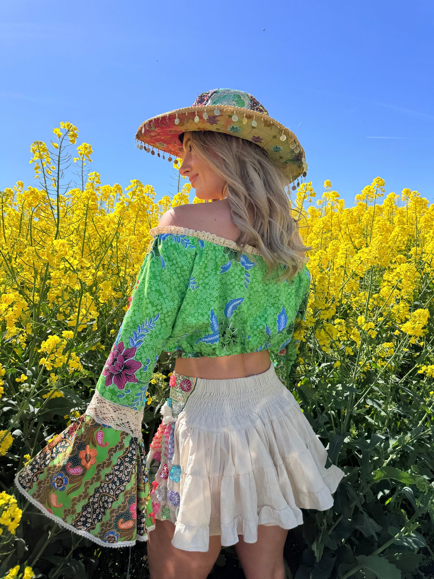 Gypsy Soul Embellished Bardot Top & Skirt Co Ord