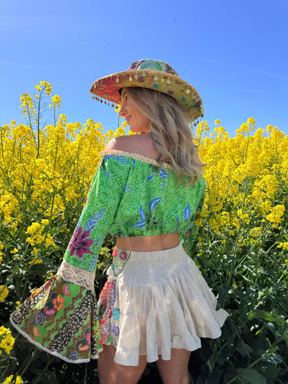 Gypsy Soul Embellished Bardot Top & Skirt Co Ord