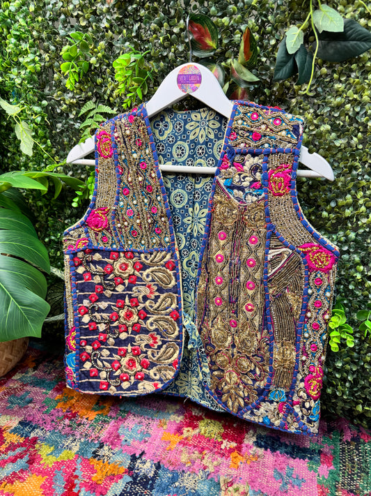 Tapestry Vintage Waistcoat - Blue