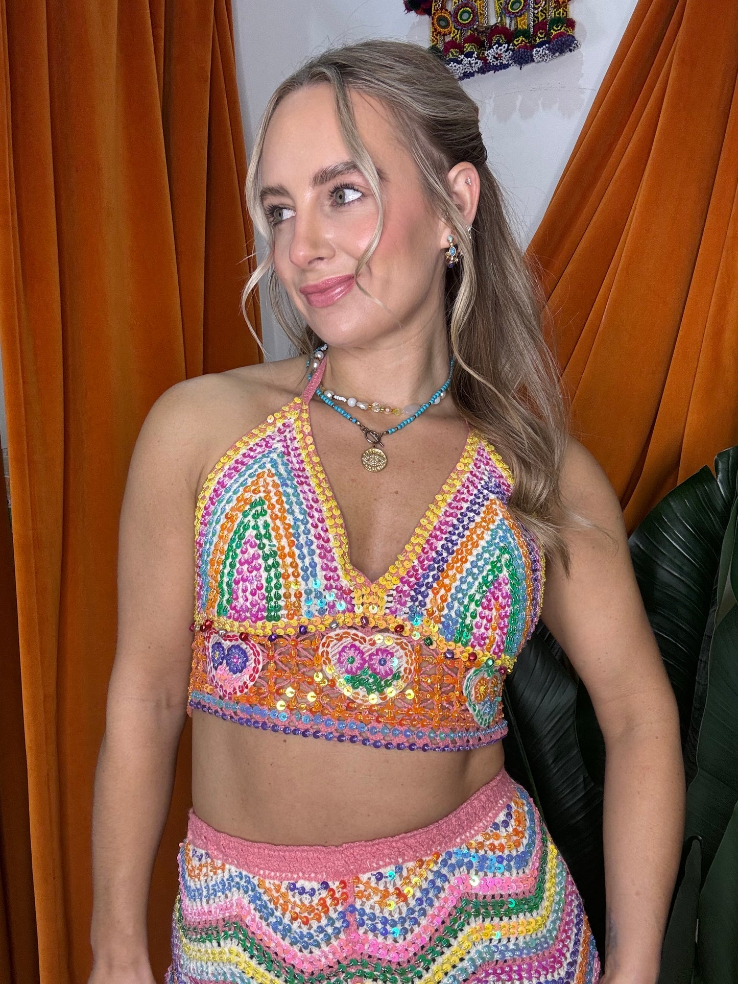 Gypsy Soul Embellished Crochet Co ord