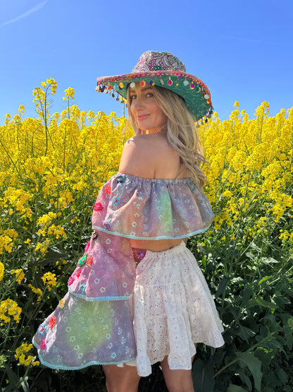 Gypsy Soul Embellished Bardot Top & Skirt Co Ord