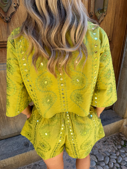 Olive Ari Cropped Shirt