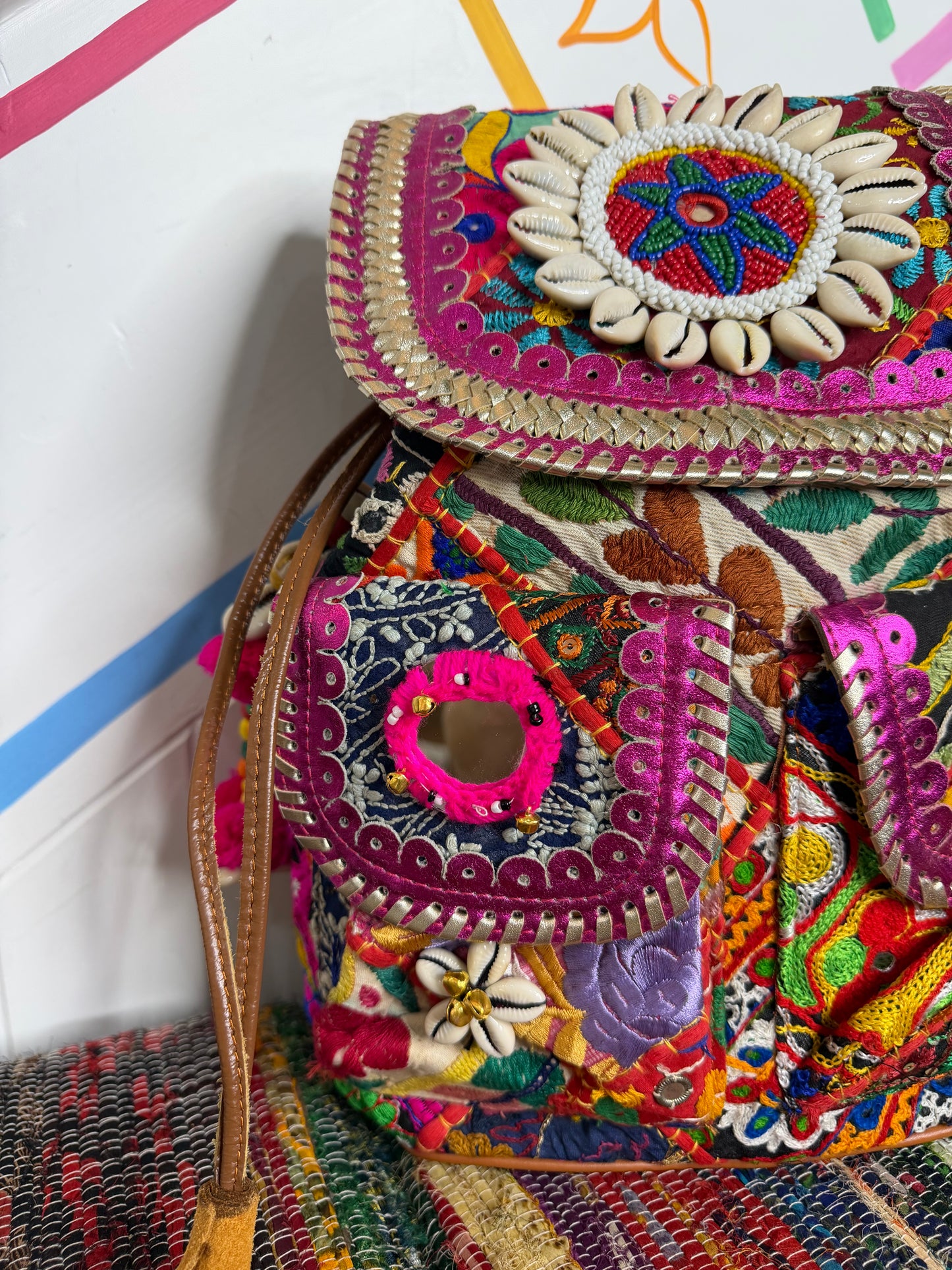 Boho Medium Pink Backpack