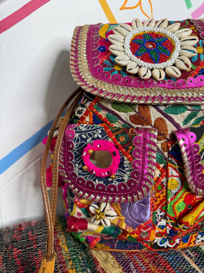 Boho Medium Pink Backpack