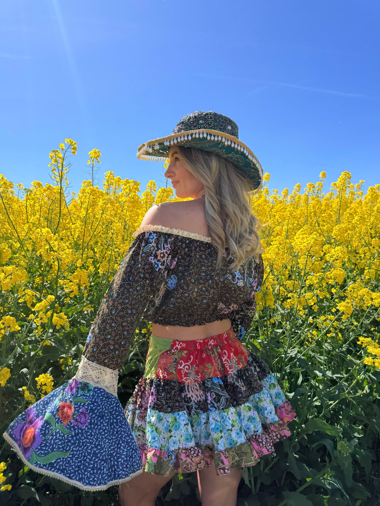 Gypsy Soul Embellished Bardot Top & Skirt Co Ord