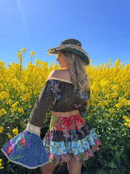 Gypsy Soul Embellished Bardot Top & Skirt Co Ord