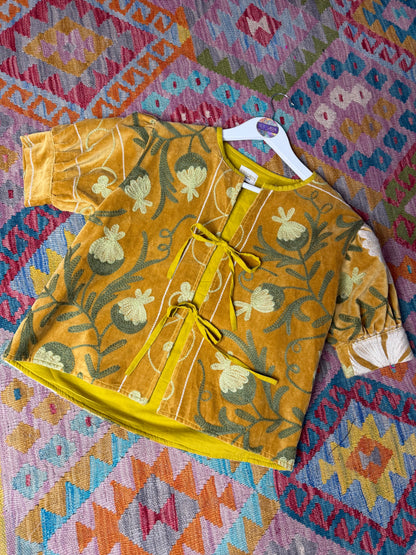 Velvet Suzani Bow Top