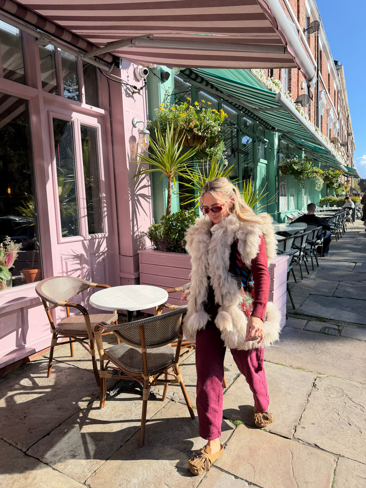Vintage Embroidered Fur Gilet
