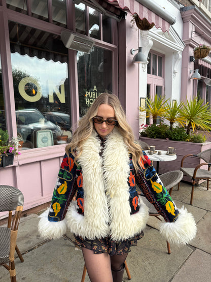 Vintage 70s Afghan Suzani Short Coat