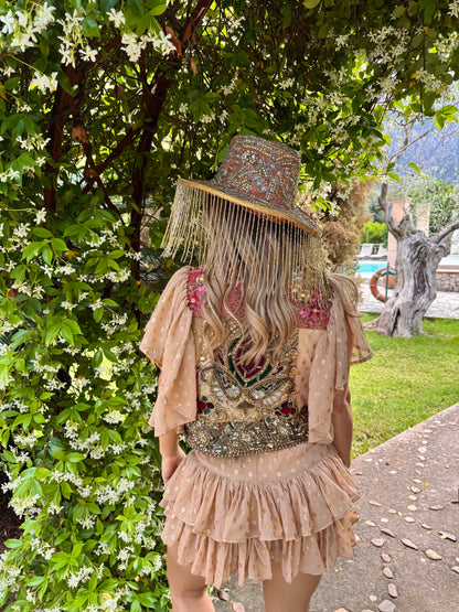 Golden Hour Ruffle Shorts in Nude
