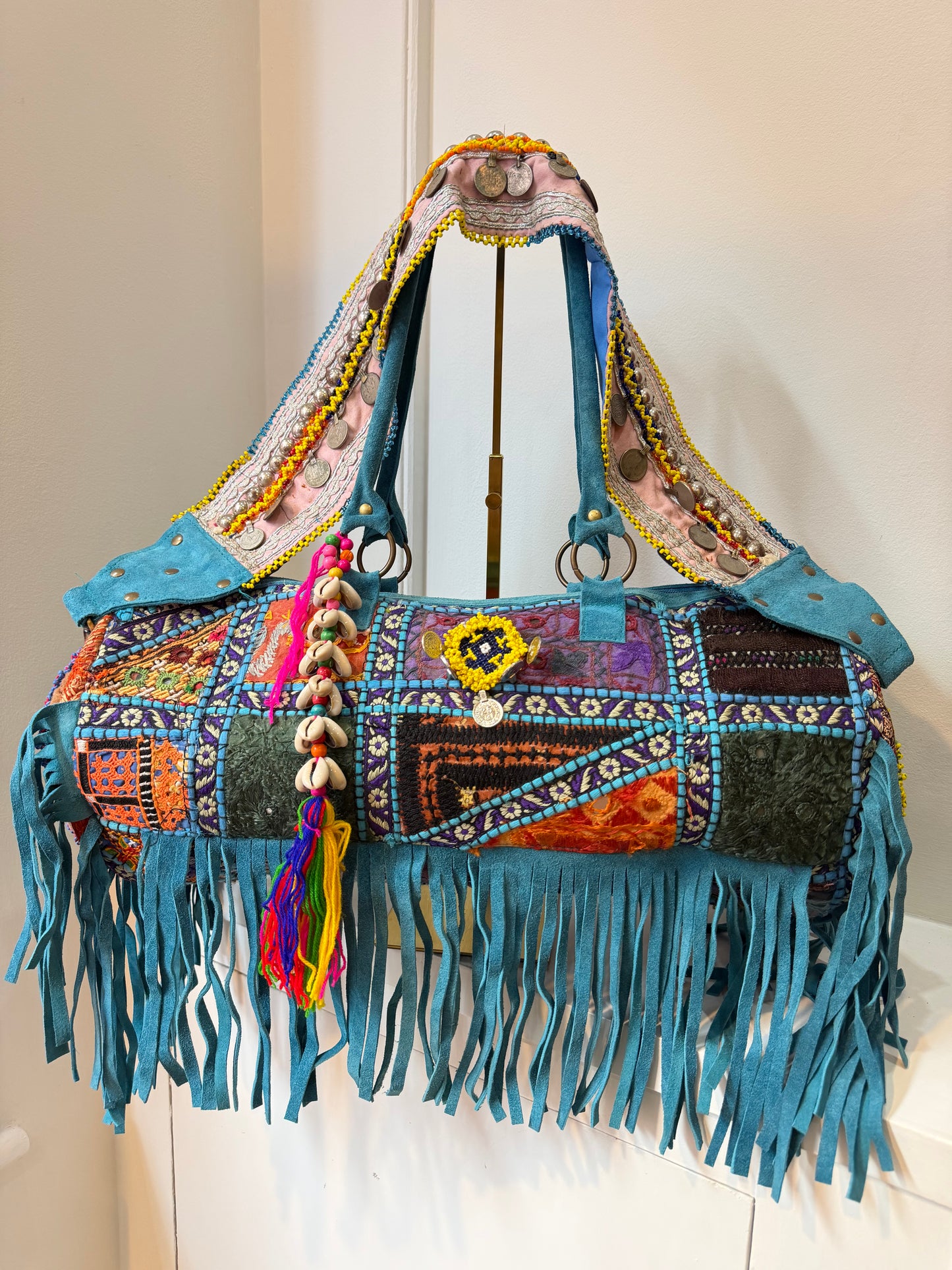 Havana Overnight Tassel Bag - Blue