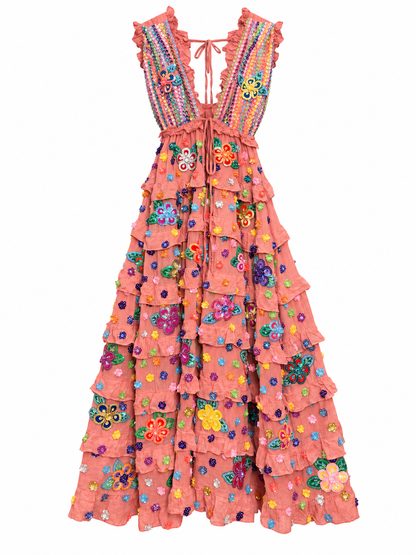 Gypsy Soul Maxi Dress in Peach