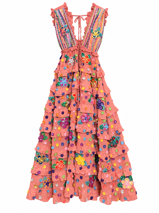 Gypsy Soul Maxi Dress in Peach