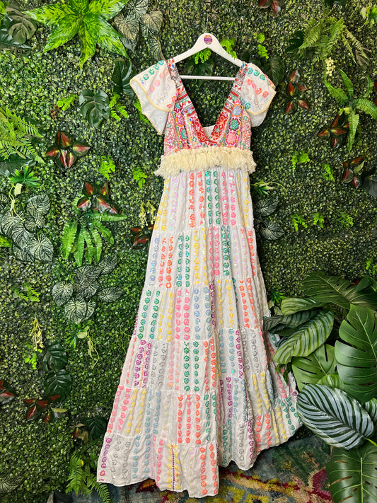 Gypsy Soul Broderie Anglaise Maxi Dress in White
