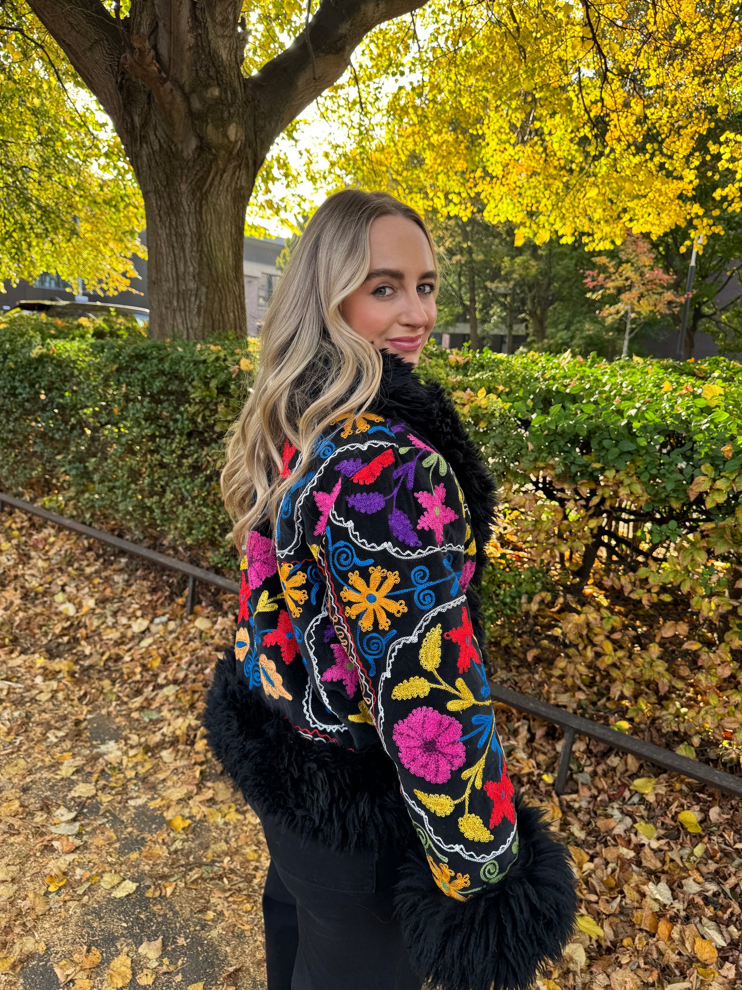 Vintage 70s Afghan Suzani Short Coat