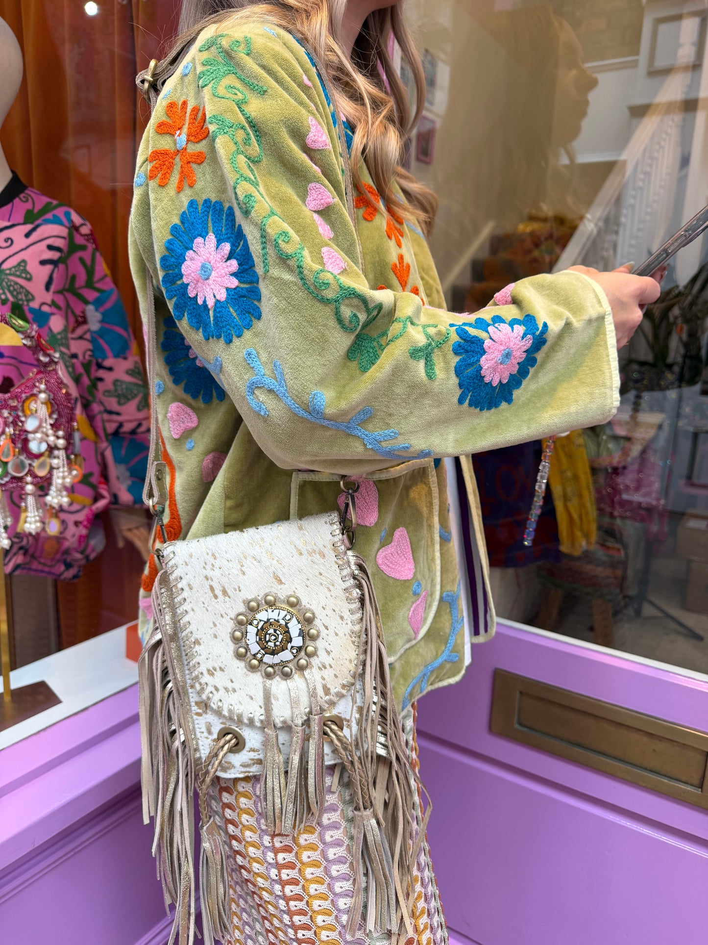 Atlas Cream Metallic Bag