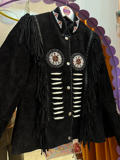 Arizona Black Tassel Suede Jacket - Pre Order