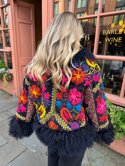 Vintage 70s Afghan Suzani Short Coat