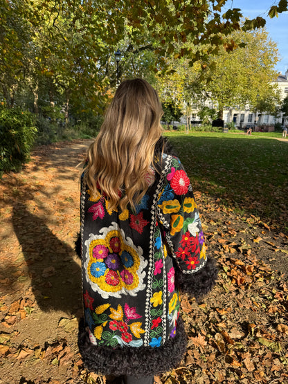 Vintage 70s Afghan Suzani Long Coat