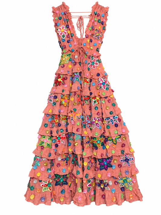 Gypsy Soul Maxi Dress in Peach