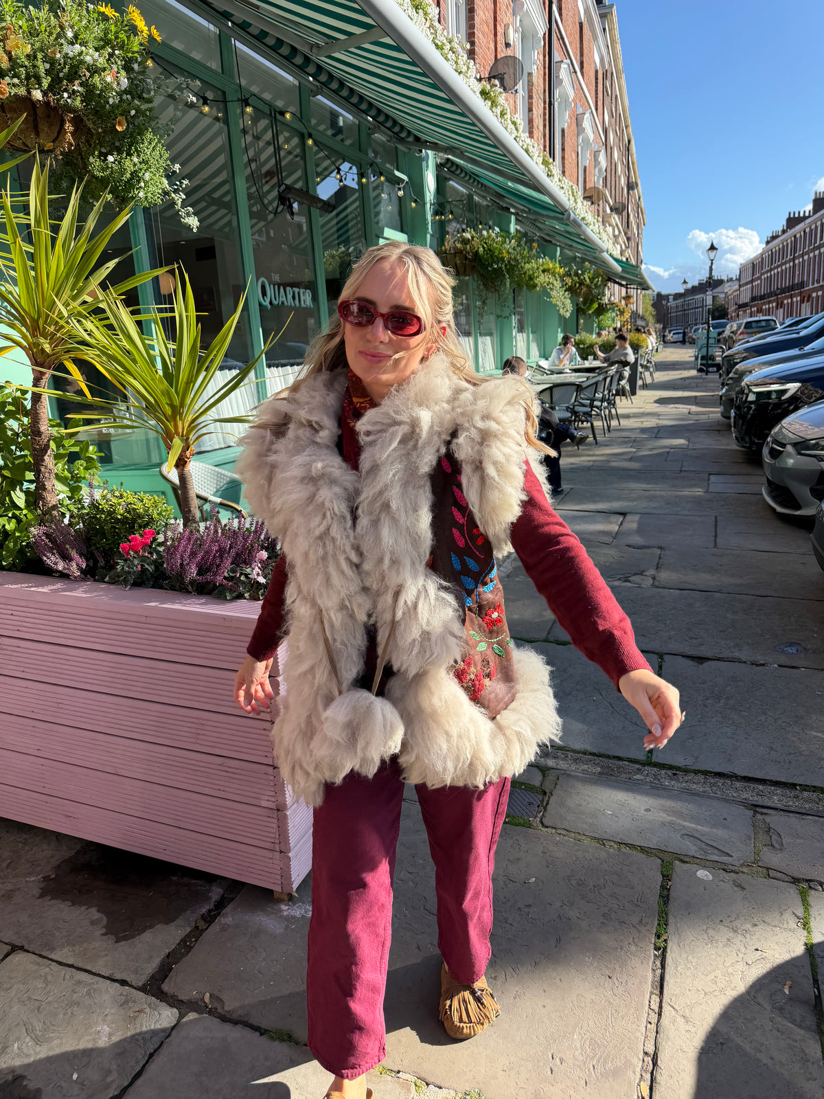 Vintage Embroidered Fur Gilet