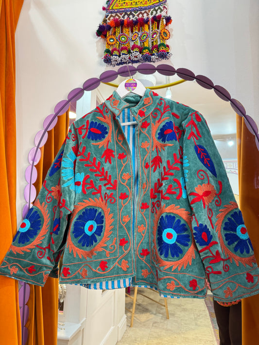 Velvet Suzani Duster Jacket
