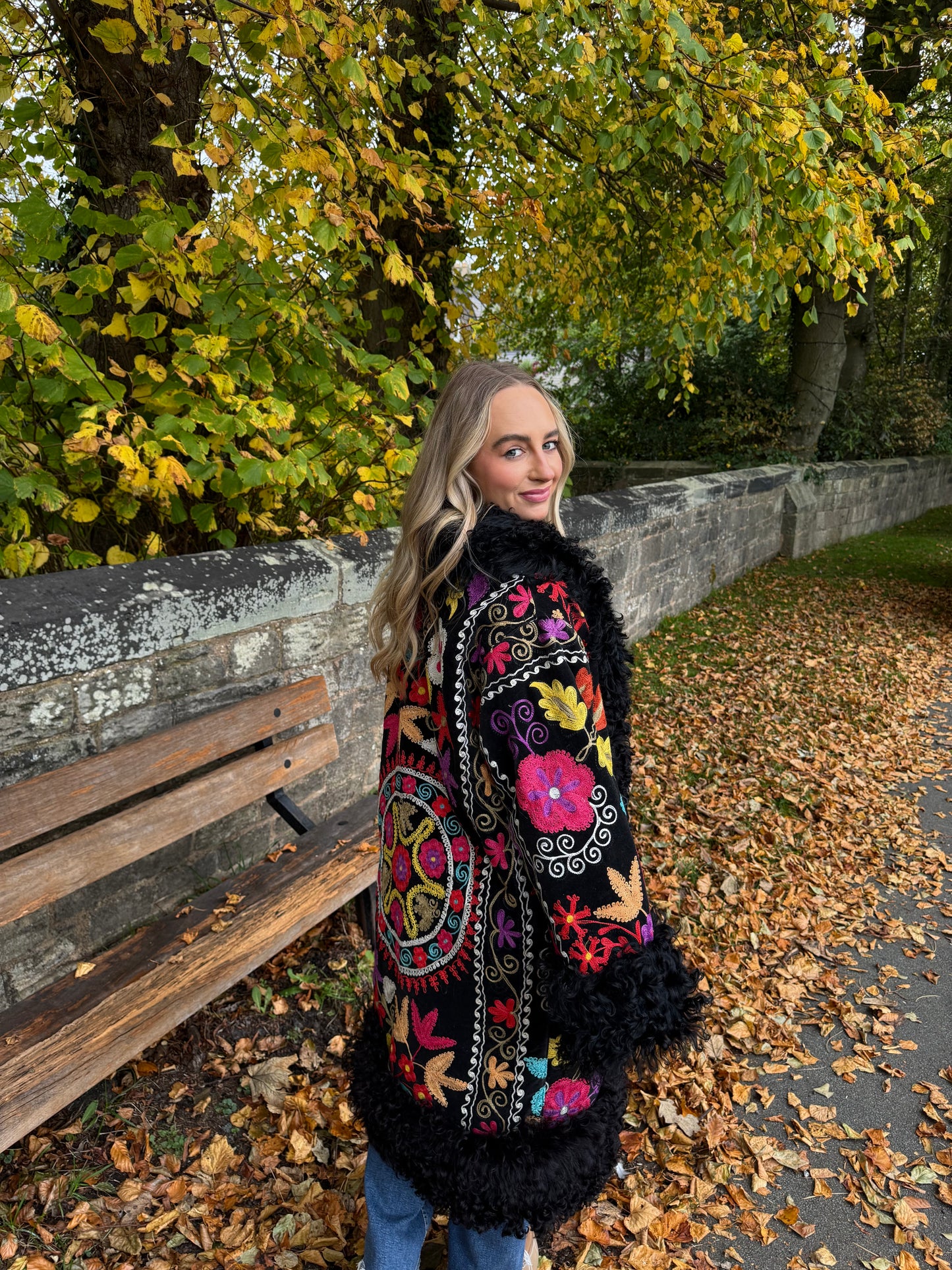 Vintage 70s Afghan Suzani Long Coat