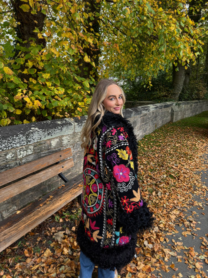 Vintage 70s Afghan Suzani Long Coat