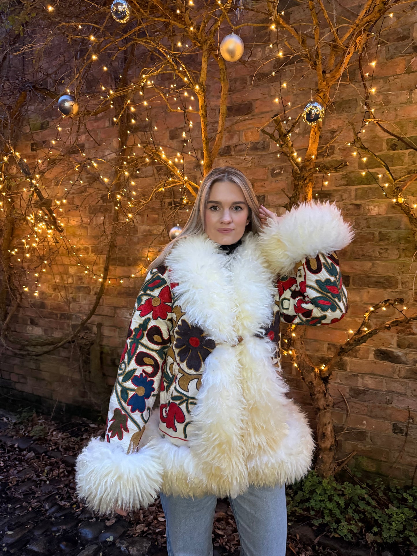Vintage 70s Afghan Suzani Short Coat