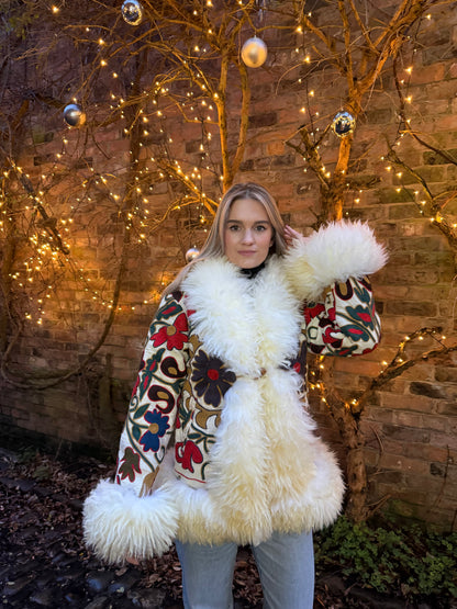 Vintage 70s Afghan Suzani Short Coat