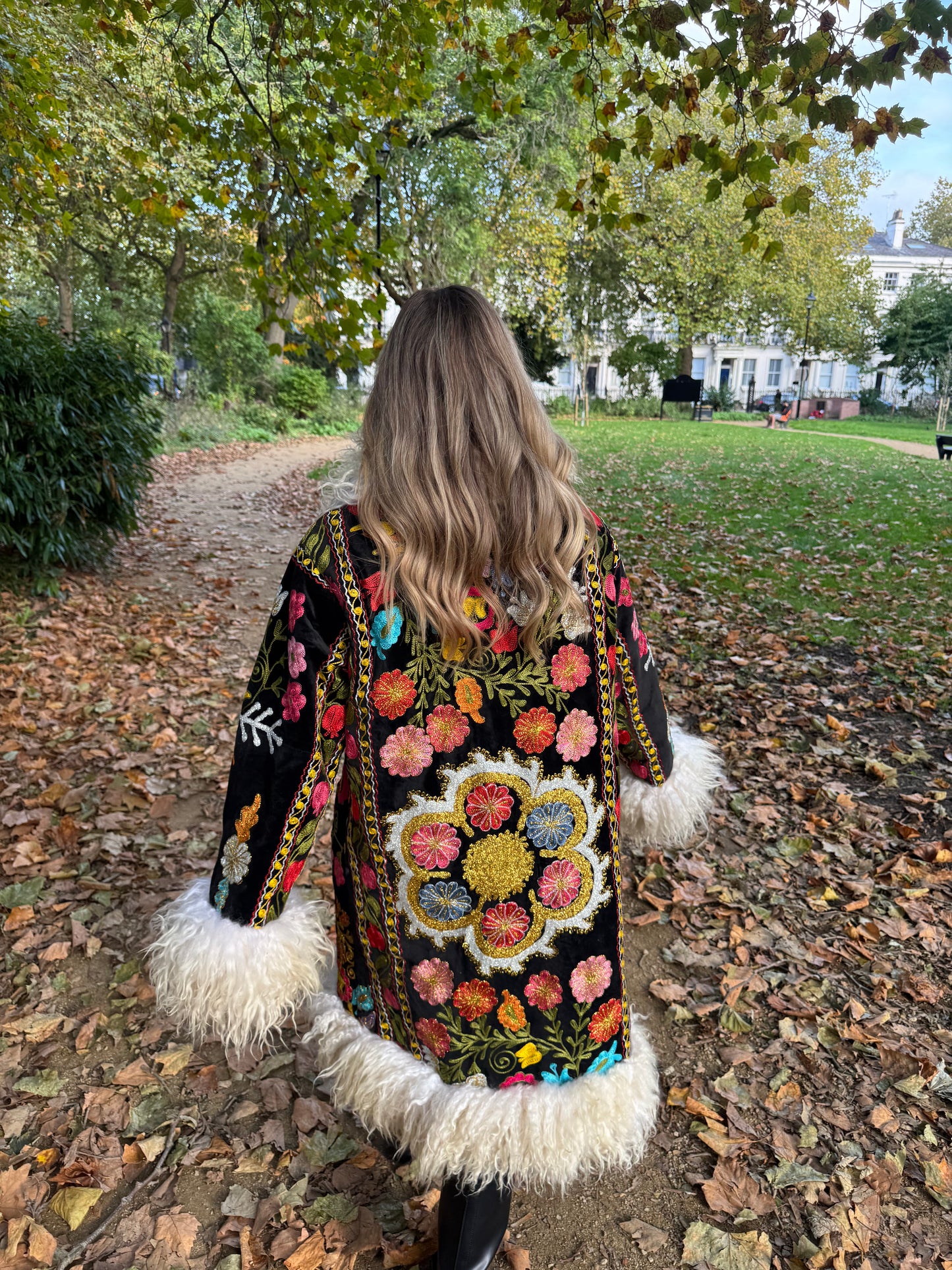 Vintage 70s Afghan Suzani Long Coat