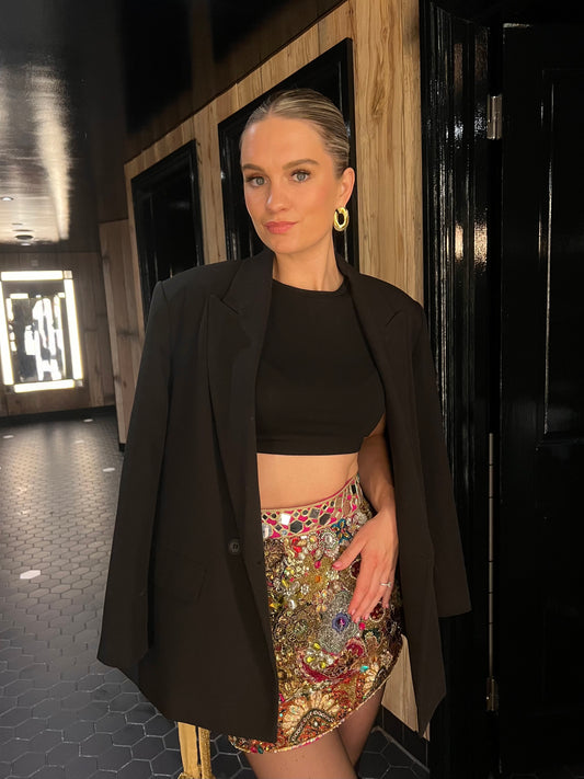 Vintage Embellished Bloom Skirt