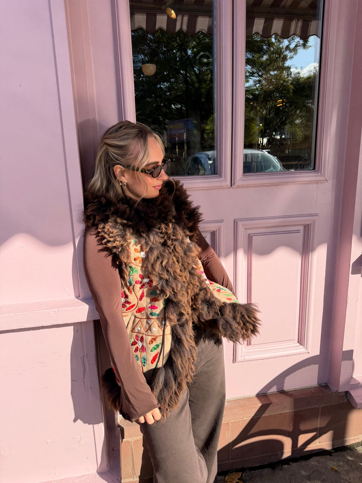 Vintage Embroidered Fur Gilet