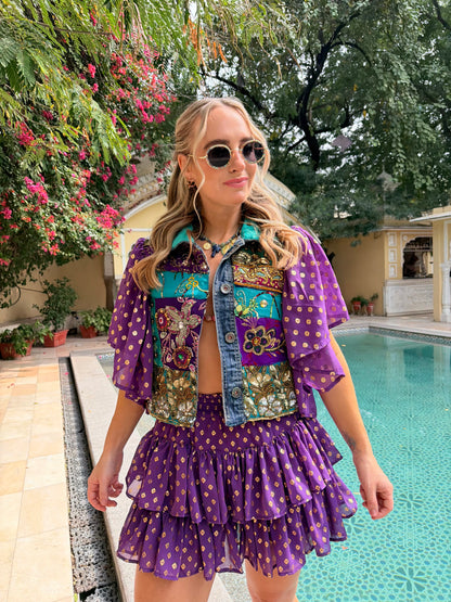 Golden Hour Ruffle Purple Shorts