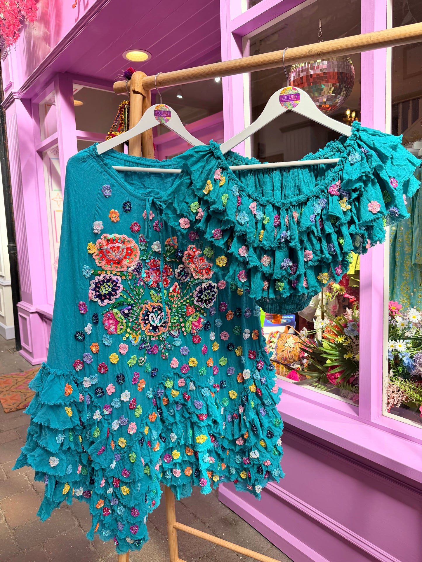 Gypsy Soul Teal Top & Skirt Co ord