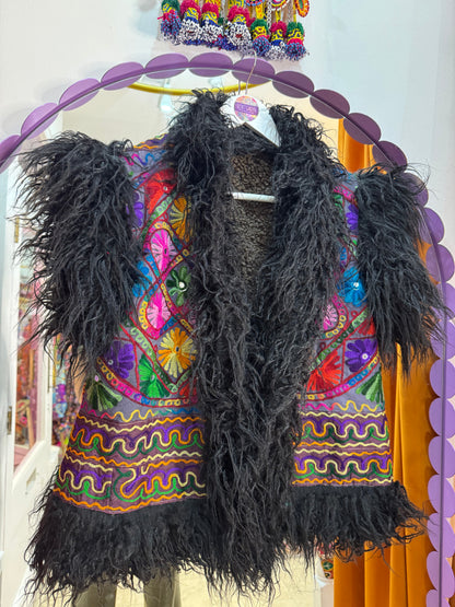Faux Fur Flower Gilet