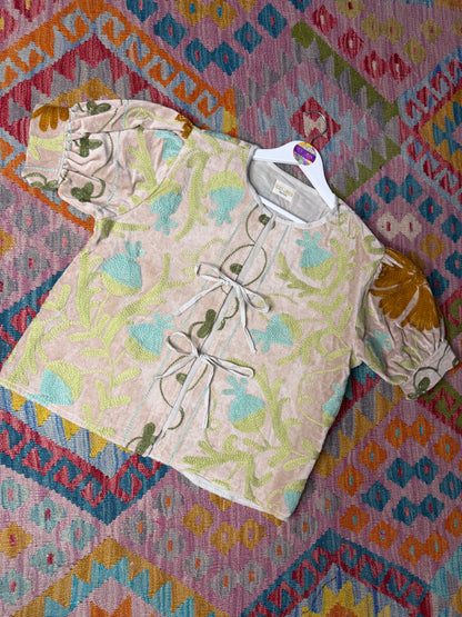 Velvet Suzani Bow Top