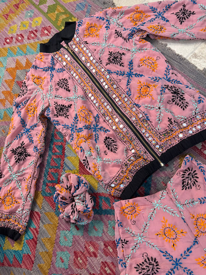 Phulkari Bomber & Shorts Co ord