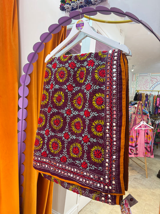 Phulkari Wool Scarf - 28