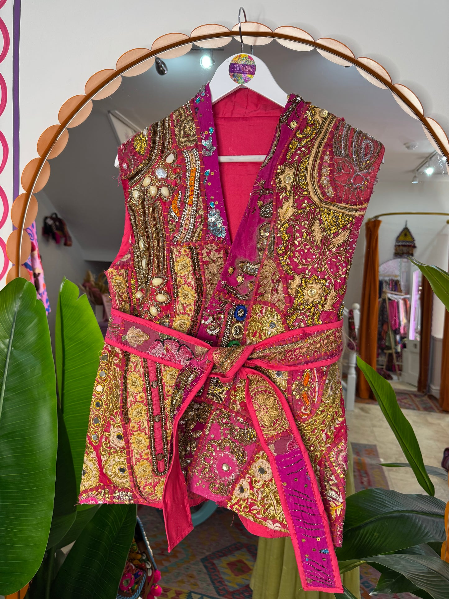 Tapestry Vintage Waistcoat - Pink