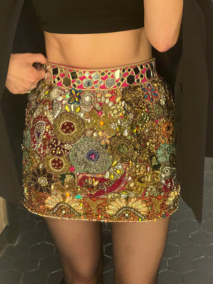 Vintage Embellished Bloom Skirt
